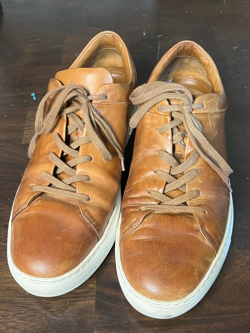 Aquatalia Brown Leather Sneakers, Sz 10